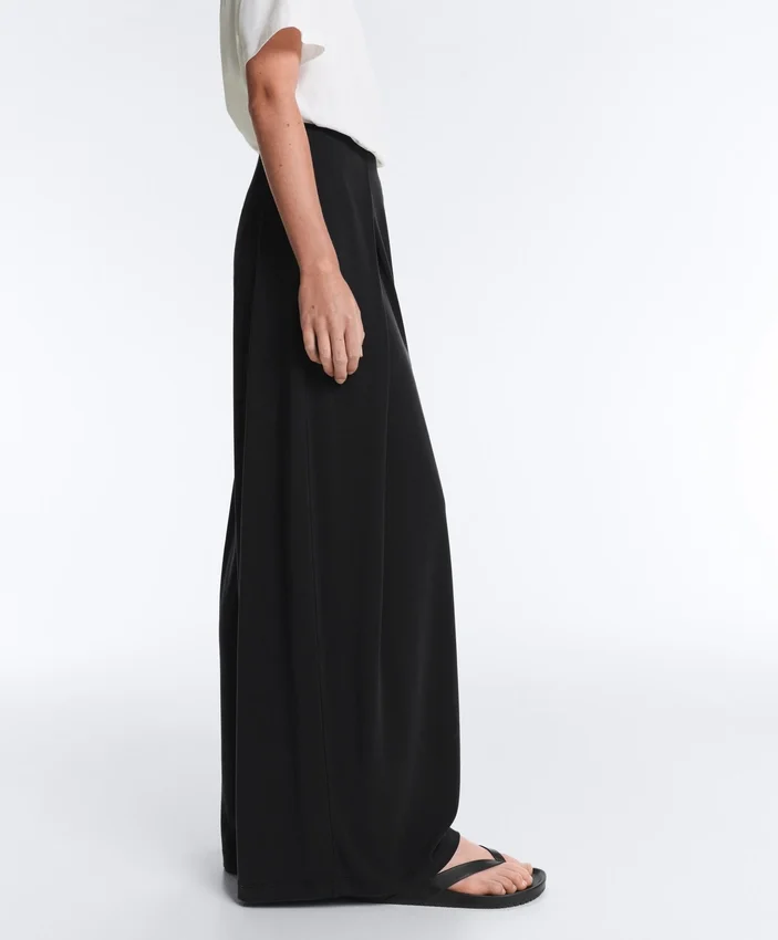 Modal Blend Straight-Leg Trousers with Side Pleat Modal Blend Straight-Leg Trousers with Side Pleat