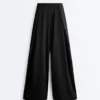 Modal Blend Straight-Leg Trousers with Side Pleat Modal Blend Straight-Leg Trousers with Side Pleat