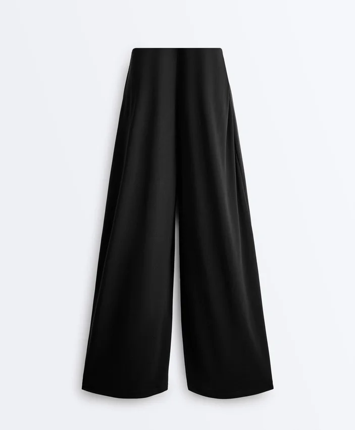 Modal Blend Straight-Leg Trousers with Side Pleat Modal Blend Straight-Leg Trousers with Side Pleat