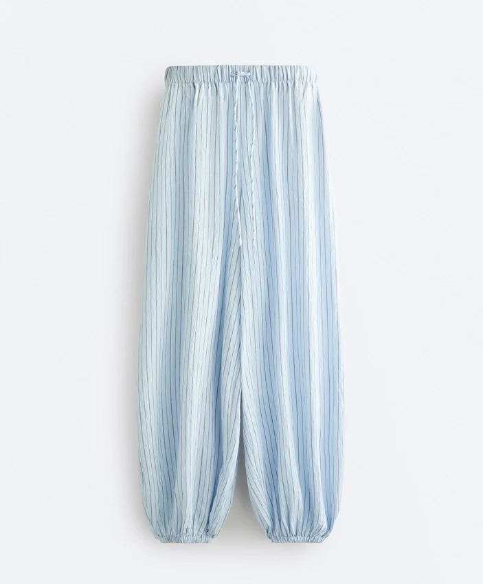 Modal Blend Striped Bloomer Trousers Modal Blend Striped Bloomer Trousers