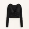 Multi-Position Long Sleeve Knotted Lyocell Blend T-Shirt Multi-Position Long Sleeve Knotted Lyocell Blend T-Shirt