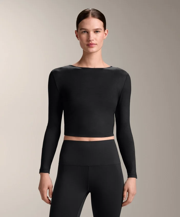 Multi-Position Long Sleeve Knotted Lyocell Blend T-Shirt Multi-Position Long Sleeve Knotted Lyocell Blend T-Shirt