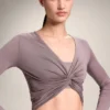 Multi-Position Long Sleeve Knotted Lyocell Blend T-Shirt Multi-Position Long Sleeve Knotted Lyocell Blend T-Shirt