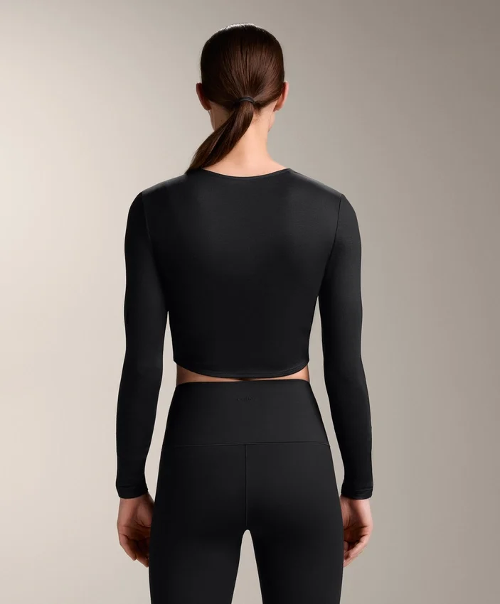 Multi-Position Long Sleeve Knotted Lyocell Blend T-Shirt Multi-Position Long Sleeve Knotted Lyocell Blend T-Shirt