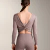 Multi-Position Long Sleeve Knotted Lyocell Blend T-Shirt Multi-Position Long Sleeve Knotted Lyocell Blend T-Shirt