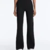 Neoprene-Effect High-Rise Flare Trousers