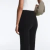 Neoprene-Effect High-Rise Flare Trousers