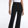 Neoprene-Effect High-Rise Flare Trousers
