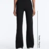 Neoprene-Effect High-Rise Flare Trousers