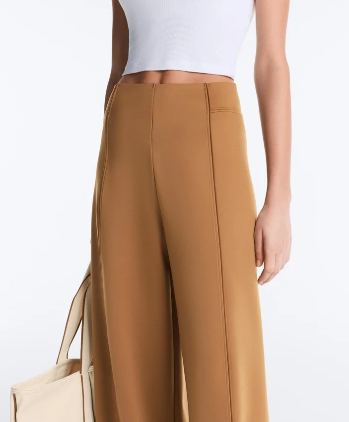 Neoprene Effect High Rise Wide-Leg Trousers Neoprene Effect High Rise Wide-Leg Trousers