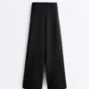 Neoprene Effect High Rise Wide-Leg Trousers Neoprene Effect High Rise Wide-Leg Trousers