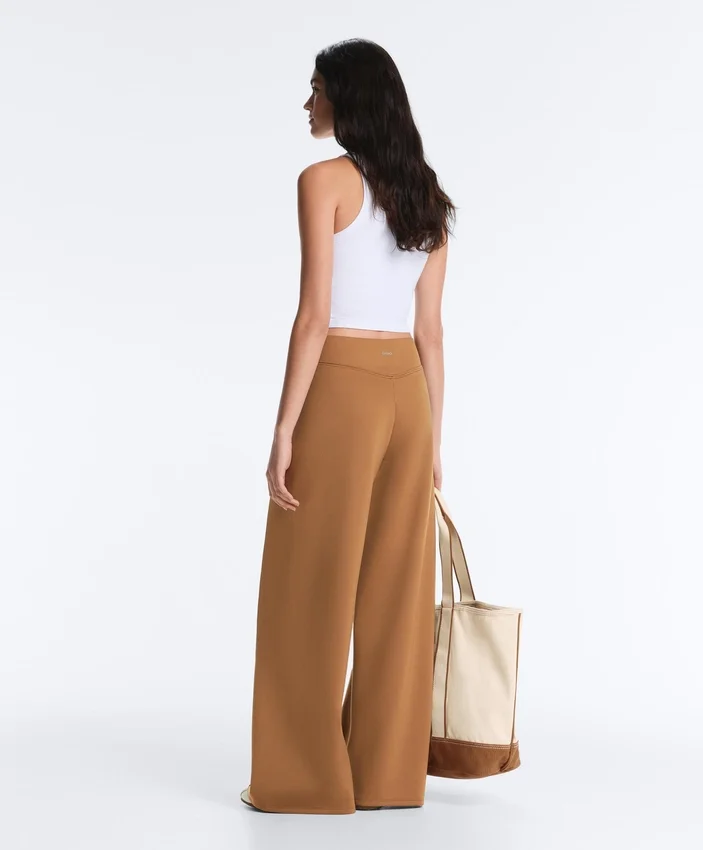 Neoprene Effect High Rise Wide-Leg Trousers Neoprene Effect High Rise Wide-Leg Trousers