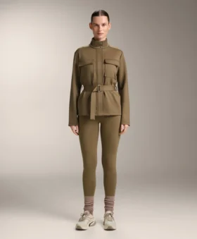 Neoprene-Effect Jacket with Belt