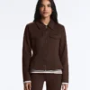 Neoprene-Effect Peplum Jacket with Ribbing Neoprene-Effect Peplum Jacket with Ribbing