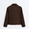 Neoprene-Effect Peplum Jacket with Ribbing Neoprene-Effect Peplum Jacket with Ribbing