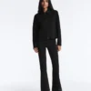 Neoprene-Effect Peplum Jacket with Ribbing Neoprene-Effect Peplum Jacket with Ribbing