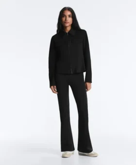 Neoprene-Effect High-Rise Flare Trousers