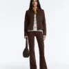 Neoprene-Effect Peplum Jacket with Ribbing Neoprene-Effect Peplum Jacket with Ribbing