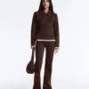 Neoprene-Effect Peplum Jacket with Ribbing Neoprene-Effect Peplum Jacket with Ribbing