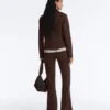 Neoprene-Effect Peplum Jacket with Ribbing Neoprene-Effect Peplum Jacket with Ribbing