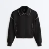 Neoprene-Effect Piping Jacket Neoprene-Effect Piping Jacket