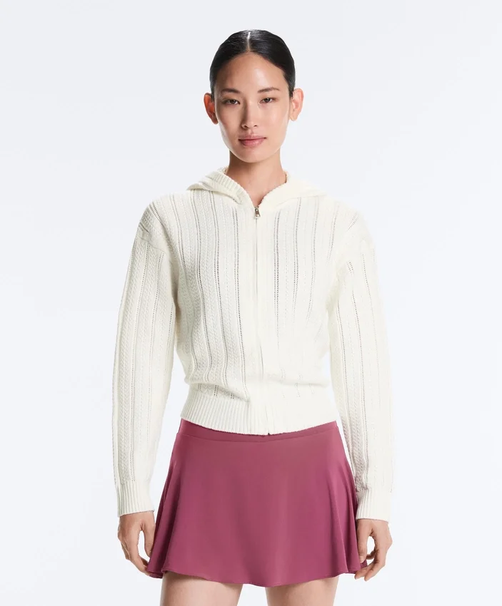 Openwork Knit Hooded Jacket Openwork Knit Hooded Jacket