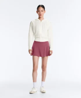 Openwork Knit Hooded Jacket
