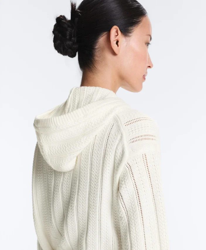 Openwork Knit Hooded Jacket Openwork Knit Hooded Jacket