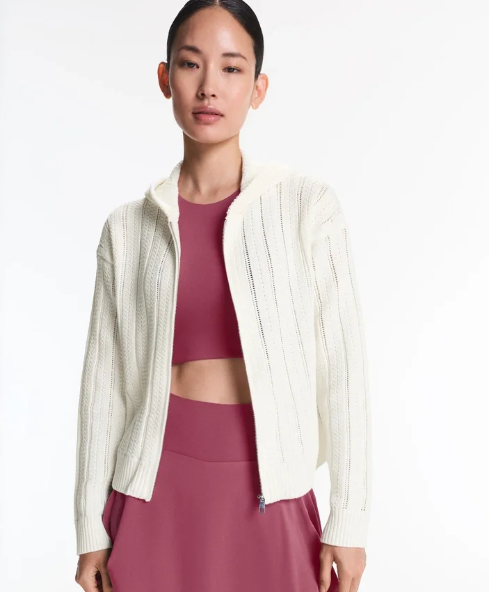 Openwork Knit Hooded Jacket Openwork Knit Hooded Jacket