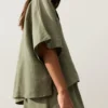 Oversize 100% Linen Short-Sleeved Shirt Oversize 100% Linen Short-Sleeved Shirt