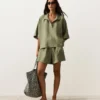 Oversize 100% Linen Short-Sleeved Shirt Oversize 100% Linen Short-Sleeved Shirt