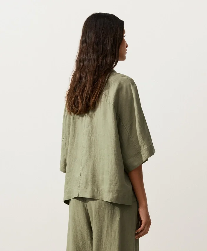 Oversize 100% Linen Short-Sleeved Shirt Oversize 100% Linen Short-Sleeved Shirt