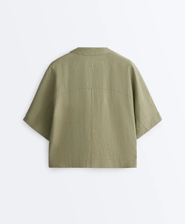 Oversize 100% Linen Short-Sleeved Shirt Oversize 100% Linen Short-Sleeved Shirt