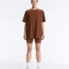 Oversize Cotton-Blend Short-Sleeved T-Shirt Oversize Cotton-Blend Short-Sleeved T-Shirt