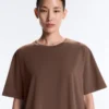 Oversize Cotton-Blend Short-Sleeved T-Shirt Oversize Cotton-Blend Short-Sleeved T-Shirt