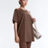 Oversize Cotton-Blend Short-Sleeved T-Shirt Oversize Cotton-Blend Short-Sleeved T-Shirt