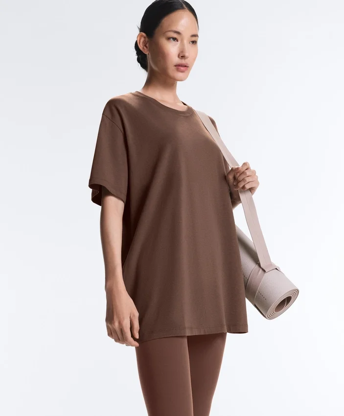 Oversize Cotton-Blend Short-Sleeved T-Shirt Oversize Cotton-Blend Short-Sleeved T-Shirt