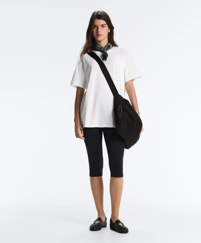 Oversize Cotton-Blend Short-Sleeved T-Shirt Oversize Cotton-Blend Short-Sleeved T-Shirt