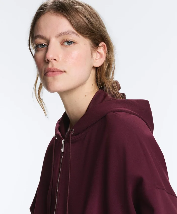 Oversize Cotton Piqué Hooded Jacket Oversize Cotton Piqué Hooded Jacket