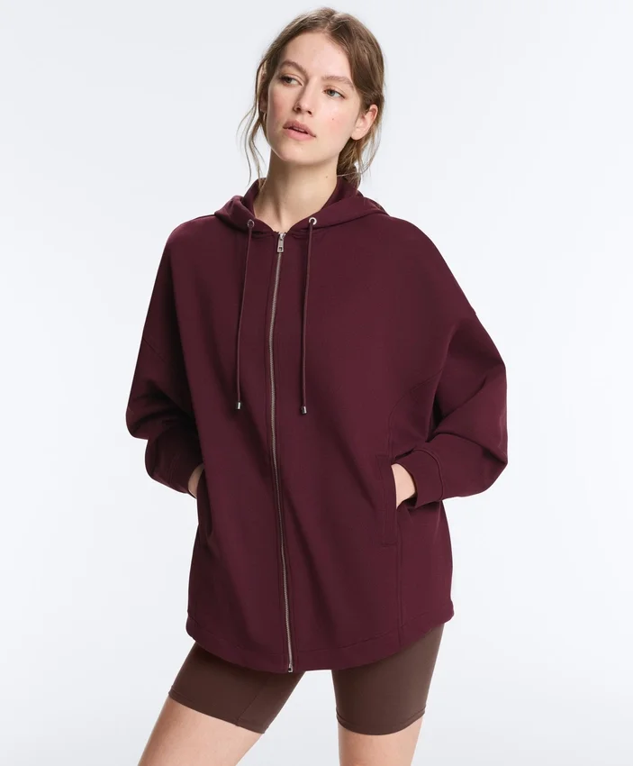 Oversize Cotton Piqué Hooded Jacket Oversize Cotton Piqué Hooded Jacket