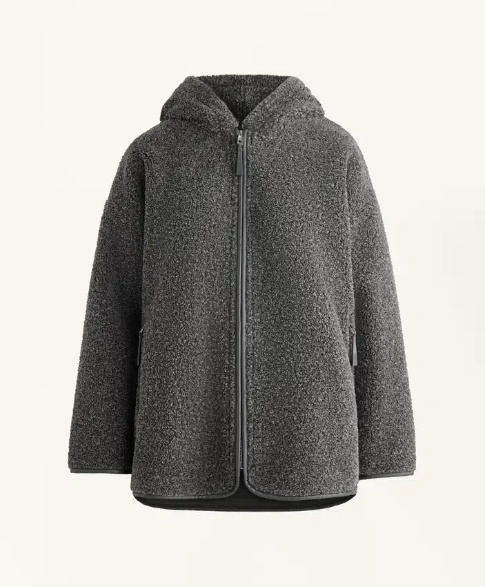 Oversize Faux-Shearling Jacket with Faux-Fur Lined Hood Oversize Faux-Shearling Jacket with Faux-Fur Lined Hood