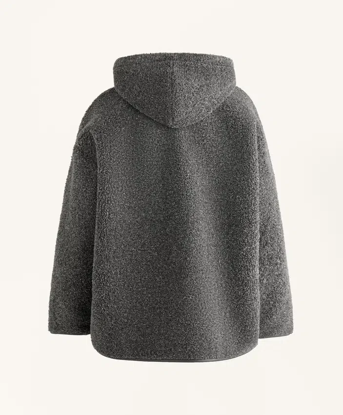 Oversize Faux-Shearling Jacket with Faux-Fur Lined Hood Oversize Faux-Shearling Jacket with Faux-Fur Lined Hood