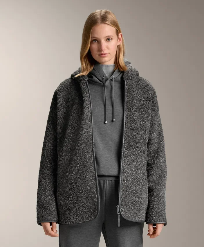 Oversize Faux-Shearling Jacket with Faux-Fur Lined Hood Oversize Faux-Shearling Jacket with Faux-Fur Lined Hood