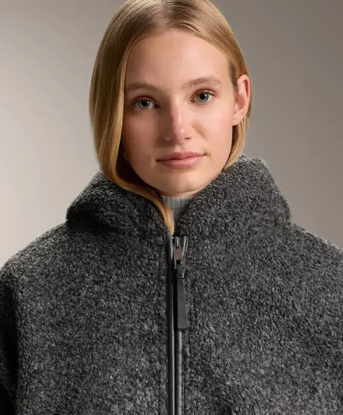 Oversize Faux-Shearling Jacket with Faux-Fur Lined Hood Oversize Faux-Shearling Jacket with Faux-Fur Lined Hood