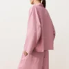 Oversize Long-Sleeve 100% Linen Polo Shirt Oversize Long-Sleeve 100% Linen Polo Shirt