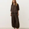 Oversize Short-Sleeve 100% Linen Polo Shirt Oversize Short-Sleeve 100% Linen Polo Shirt