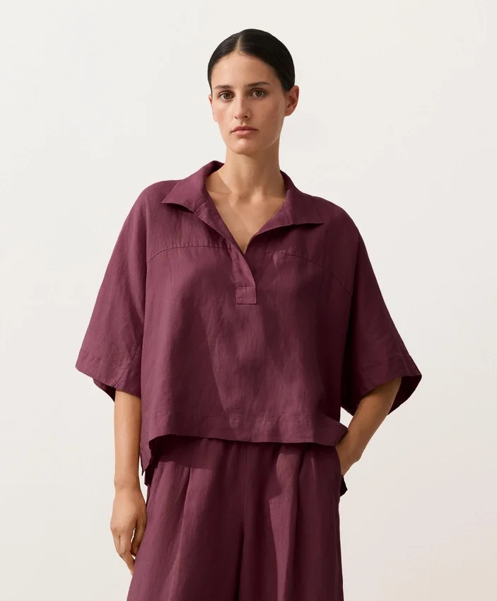 Oversize Short-Sleeved 100% Linen Shirt Oversize Short-Sleeved 100% Linen Shirt