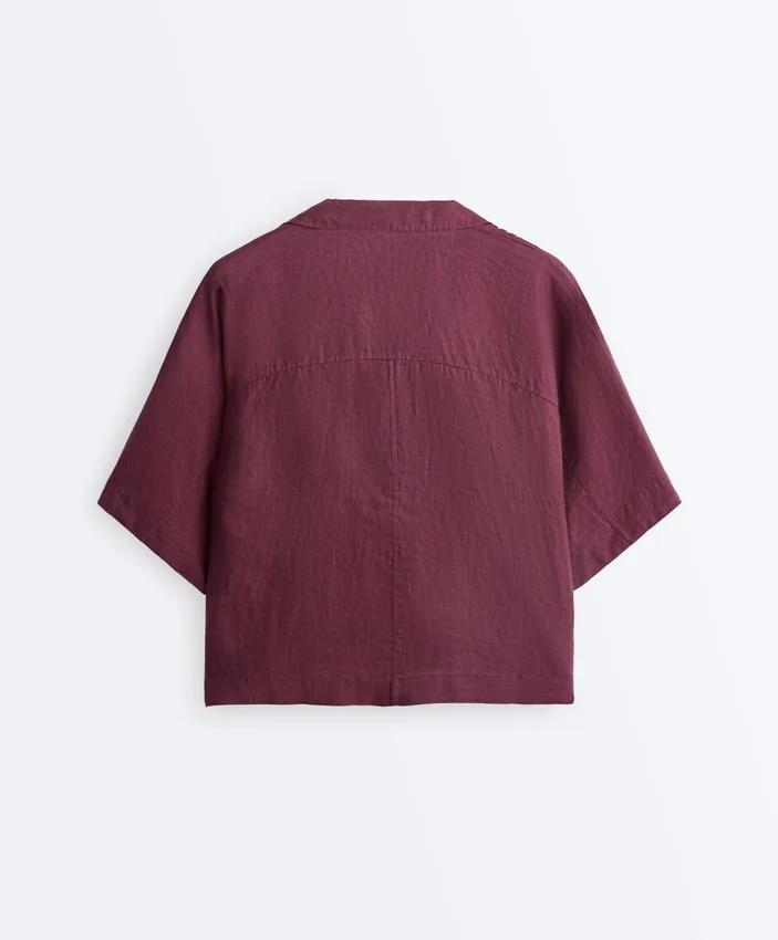 Oversize Short-Sleeved 100% Linen Shirt Oversize Short-Sleeved 100% Linen Shirt