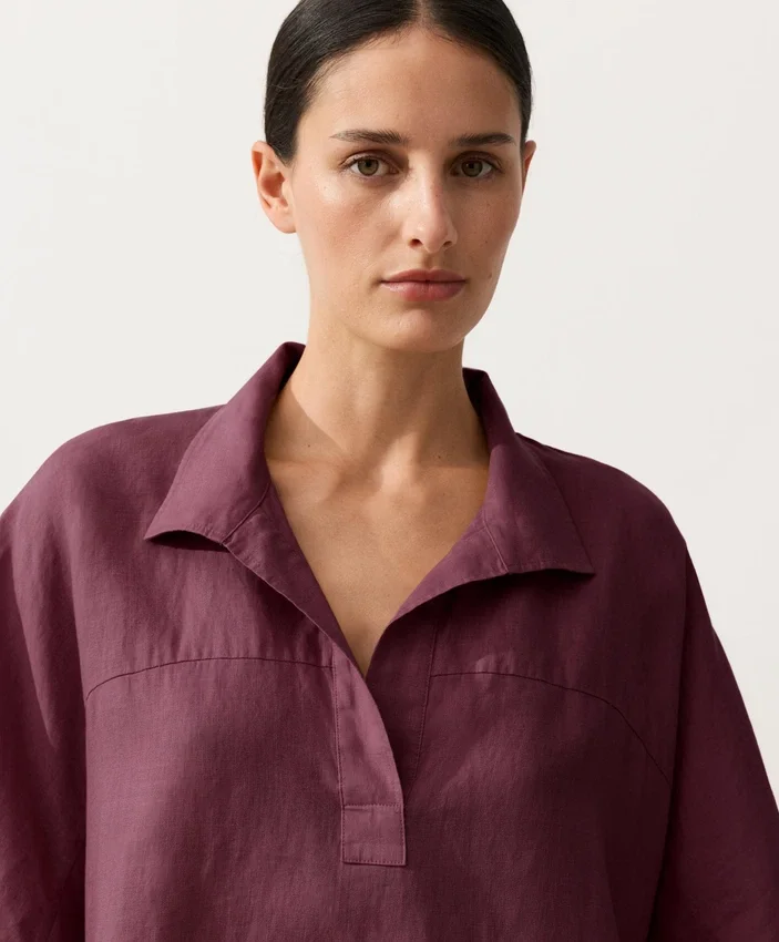 Oversize Short-Sleeved 100% Linen Shirt Oversize Short-Sleeved 100% Linen Shirt