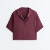 Oversize Short-Sleeved 100% Linen Shirt Oversize Short-Sleeved 100% Linen Shirt